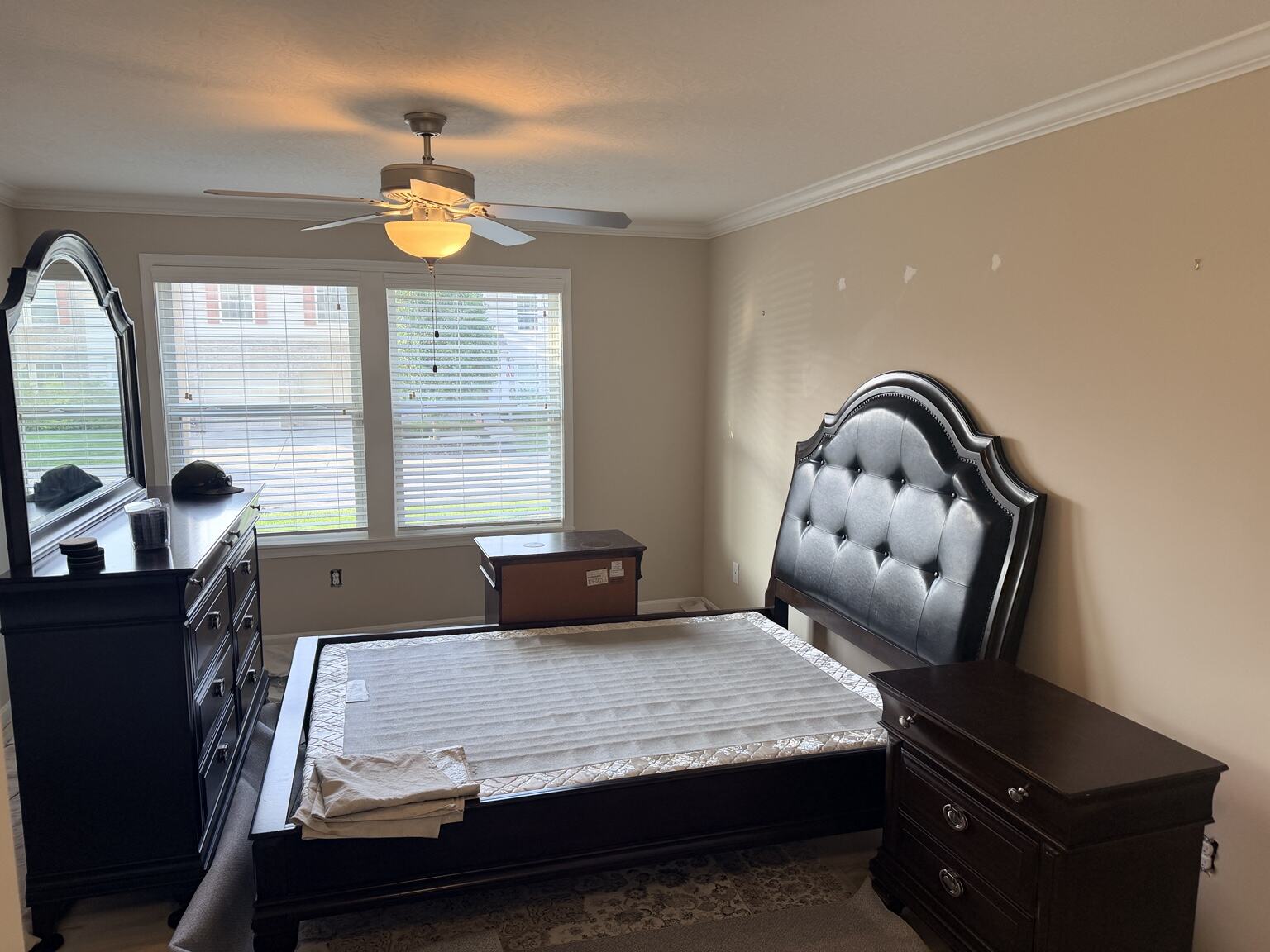 Bedroom interior before accent wall painting