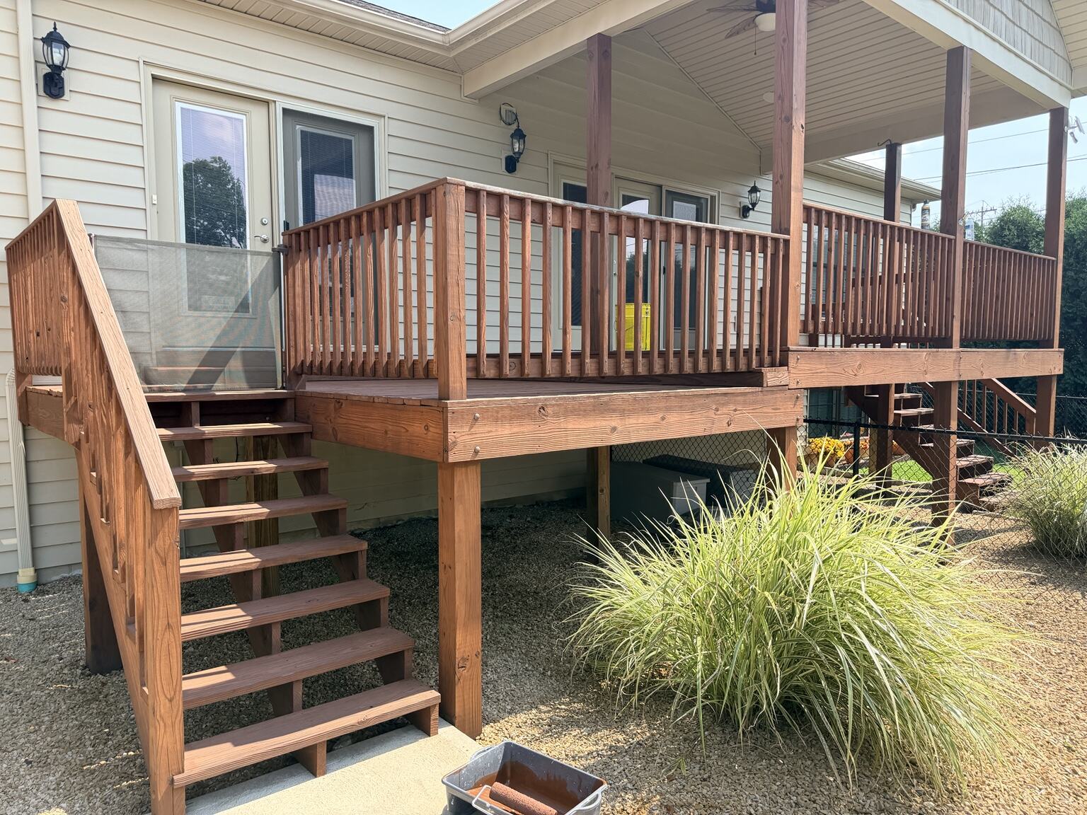 Full deck structure after deck staining